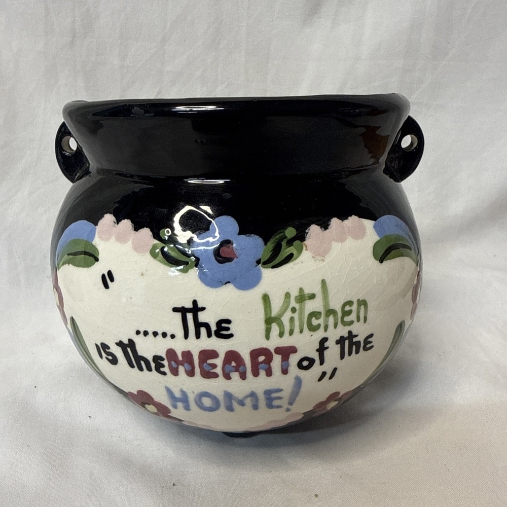 Cleminsons Vtg Kitchen Is The Heart Of The Home Wall Pocket Granny CA Pottery